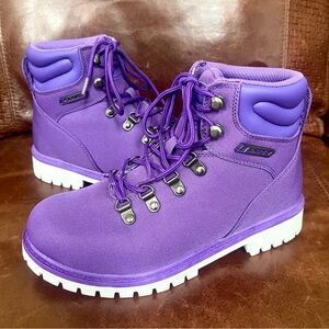 Lugz Grotto Combat Hiking Style Lace Up Boots In Deep Purple Color Size 8